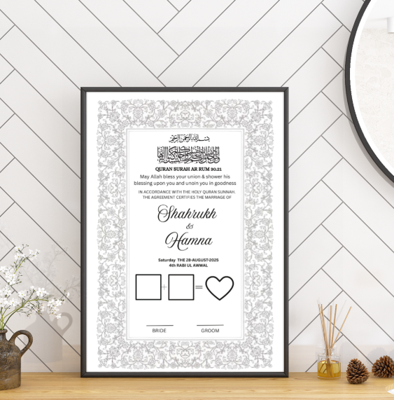 Customize Nikah Frame