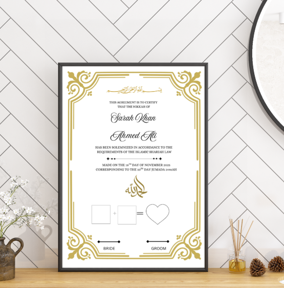 Customize Nikah Frame