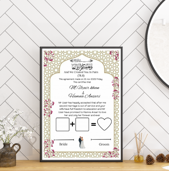 Customize Nikah Frame