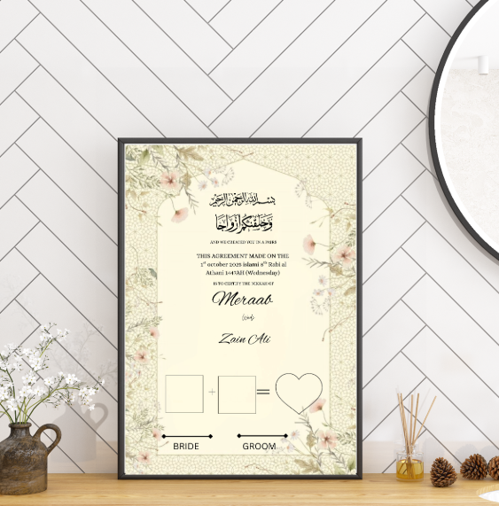 Customize Nikah Frame 